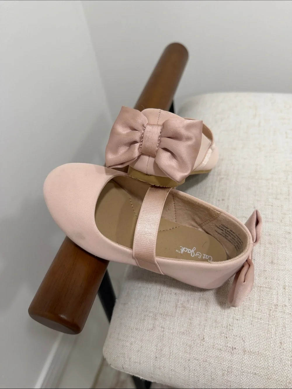 Cat & Jack Light Pink Bow Mary Jane Dress Shoes